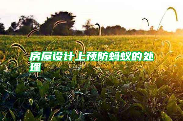 房屋設(shè)計上預(yù)防螞蟻的處理