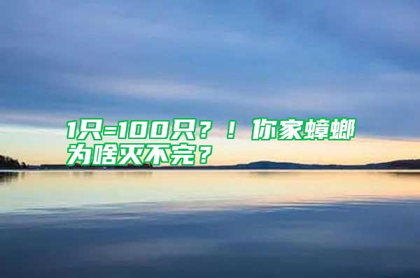 1只=100只？！你家蟑螂為啥滅不完？