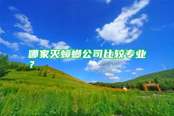 哪家滅蟑螂公司比較專業(yè)？