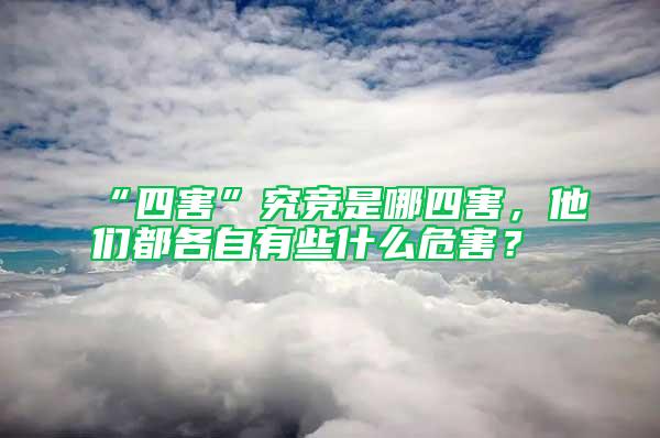 “四害”究競是哪四害，他們都各自有些什么危害？