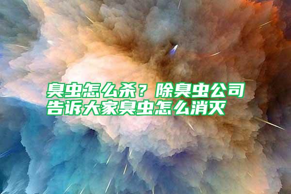 臭蟲怎么殺？除臭蟲公司告訴大家臭蟲怎么消滅