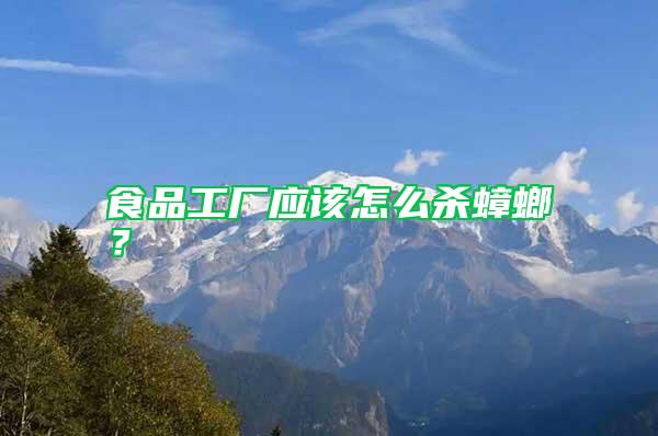 食品工廠應該怎么殺蟑螂？
