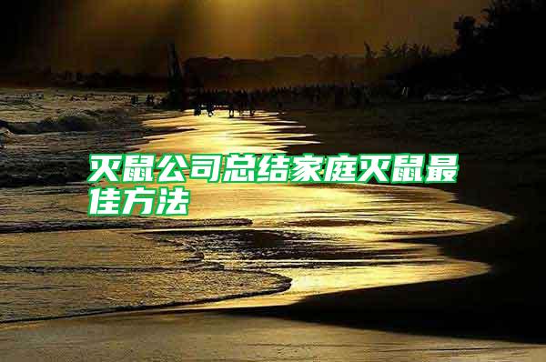 滅鼠公司總結家庭滅鼠最佳方法