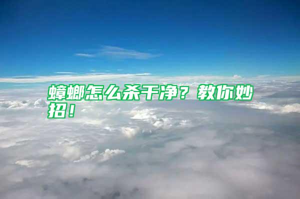 蟑螂怎么殺干凈？教你妙招！