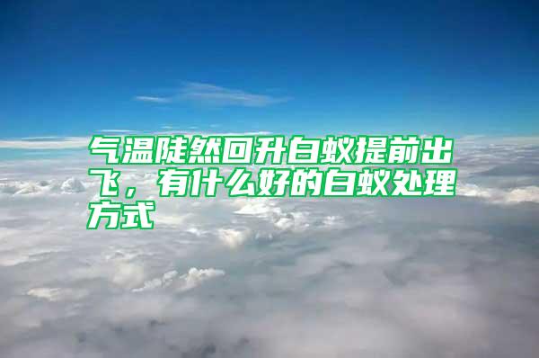 氣溫陡然回升白蟻提前出飛，有什么好的白蟻處理方式