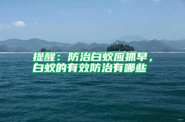 提醒：防治白蟻應抓早，白蟻的有效防治有哪些