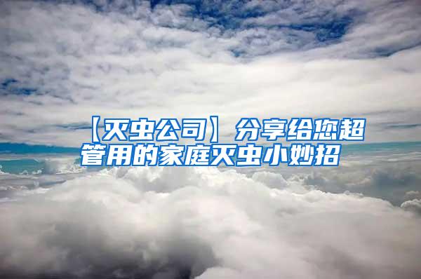 【滅蟲公司】分享給您超管用的家庭滅蟲小妙招