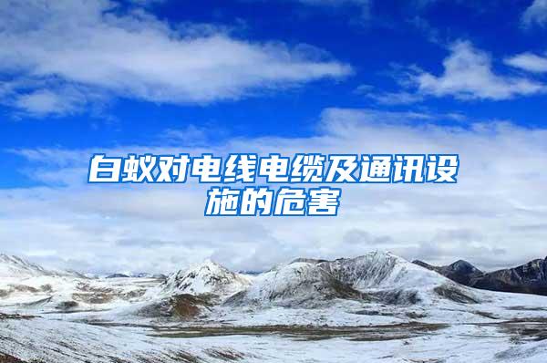 白蟻對電線電纜及通訊設施的危害