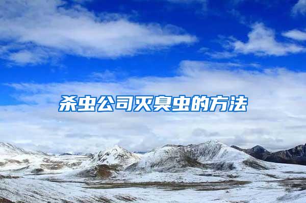 殺蟲公司滅臭蟲的方法