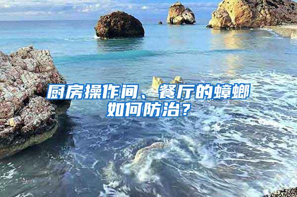 廚房操作間、餐廳的蟑螂如何防治？