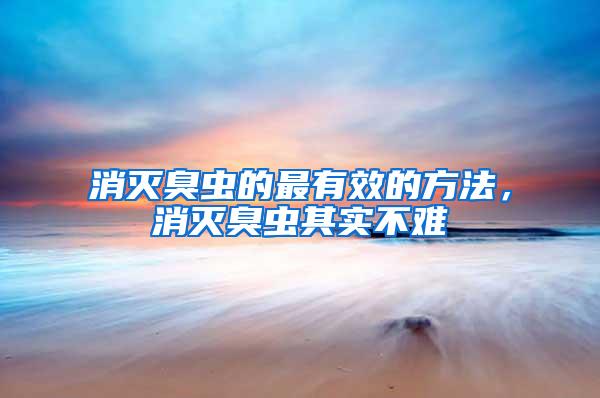 消滅臭蟲的最有效的方法，消滅臭蟲其實不難