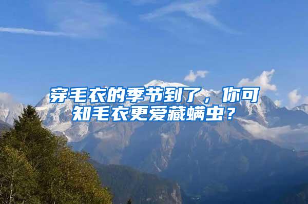 穿毛衣的季節(jié)到了，你可知毛衣更愛(ài)藏螨蟲(chóng)？
