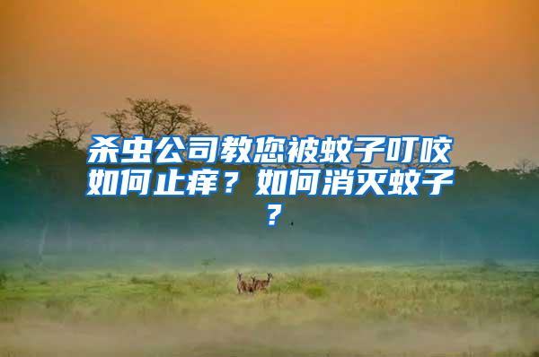 殺蟲公司教您被蚊子叮咬如何止癢？如何消滅蚊子？