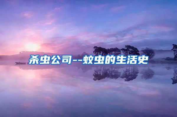 殺蟲公司--蚊蟲的生活史