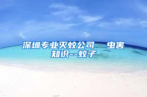深圳專業滅蚊公司  蟲害知識--蚊子