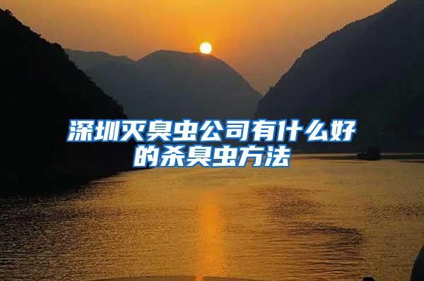 深圳滅臭蟲公司有什么好的殺臭蟲方法