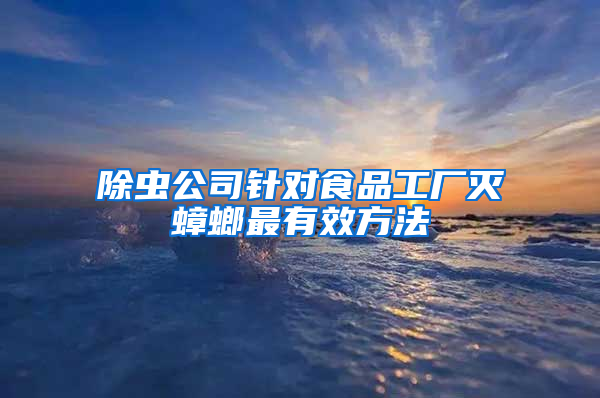 除蟲公司針對(duì)食品工廠滅蟑螂最有效方法