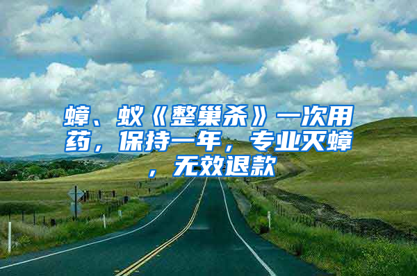 蟑、蟻《整巢殺》一次用藥，保持一年，專業滅蟑，無效退款